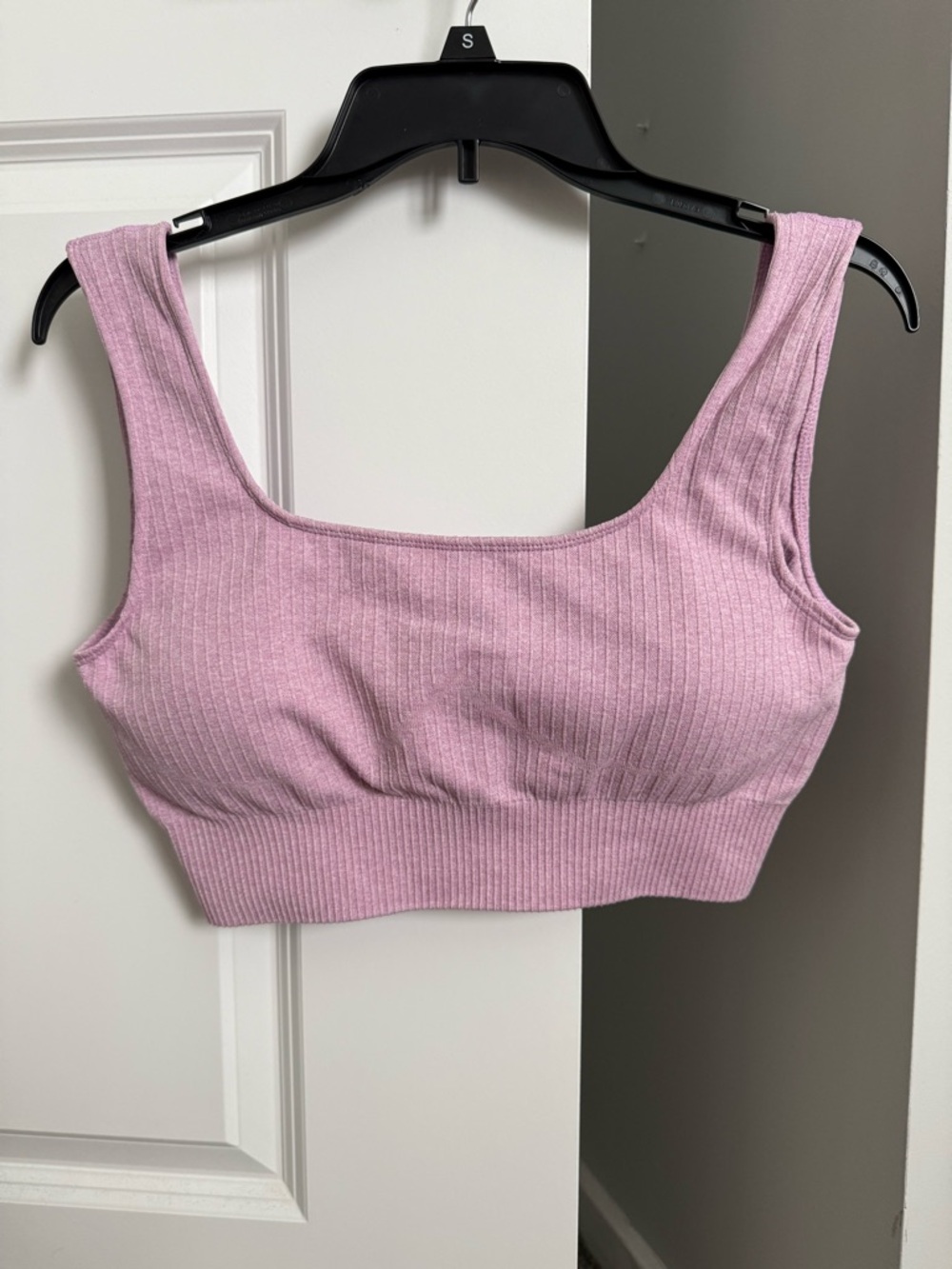 Women's Ribbed Scoop Neck Bralette - Lavender Pink